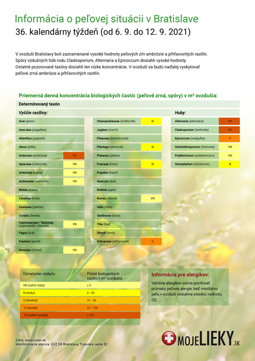 Peľová situácia v Bratislave (36.týždeň)